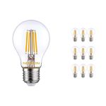 Lot 10x Noxion Lucent LED E27 Poire Filament Claire 8.5W 1055lm - 827 Blanc Très Chaud | Équivalent 75W