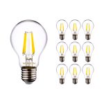 Lot 10x Noxion Lucent LED E27 Poire Filament Claire 8.5W 1055lm - 827 Blanc Très Chaud | Dimmable - Équivalent 75W