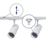 Bright Choice Ensemble complet Rail Monophasé Rail 1 Mètre Blanc | incl. 2x Spot + GU10 2700K 3W Dimmable + Embout, Connecteur d’Alimentation