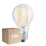 Lot 10x Ledvance Classic LED E27 Poire Filament Claire 7.5W 1055lm - 940 Blanc Froid | Meilleur Rendu Des Couleurs - Dimmable - Équivalent 75W