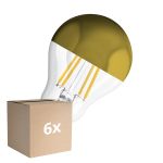 Lot 6x Osram Classic LED E27 Poire Filament Miroir Dorée 4W 400lm - 827 Blanc Très Chaud | Équivalent 35W
