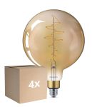 Lot 4x Philips Classic LED Globe E27 200mm Filament Dorée 7W 470lm - 818 Blanc Très Chaud | Dimmable - Équivalent 40W