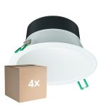 Lot 4x Philips Downlight LED Coreline DN142B Aluminium Blanc 11W 1200lm 60D - 830 Blanc Chaud | Diamètre 155mm - IP20 - Blanc Réflecteur