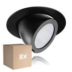 Lot 8x Noxion Downlight LED Forza V2 Aluminium Noir 35W 3000lm 36D - 930-957-940 3CCT | 160mm - Diamètre 160mm - IP20 - Meilleur Rendu Des Couleurs
