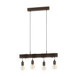 Eglo Suspension Luminaire Townshend 4 Acier Brun | IP20 - Convient pour 4x E27 