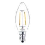 Philips Corepro LED Bougie E14 Filament Claire 2W 250lm – 827 – Blanc Très Chaud | Équivalent 25W
