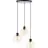 Brilliant Casto Suspension Luminaire Verre Suspension Luminaire Métal Noir Beige | 510mm - Convient pour 3x E27