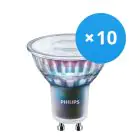 Lot 10x Philips MASTER LED Spot ExpertColor GU10 PAR16 5.5W 375lm 25D - 930 Blanc Chaud | Meilleur rendu des couleurs - Dimmable - Équivalent 50W