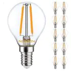 Lot 10x Noxion Lucent LED E14 Boule Filament Claire 2.5W 250lm - 827 Blanc Très Chaud | Équivalent 25W