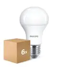 Lot 6x Philips CorePro LED Ampoule E27 Poire Dépolie 10W 1055lm - 830 Blanc Chaud | Équivalent 75W