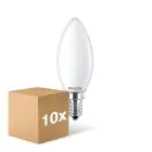 Lot 10x Philips Corepro LED Bougie E14 Dépolie 6.5W 806lm - 840 Blanc Froid | Équivalent 60W