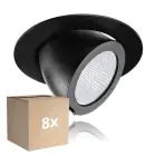 Lot 8x Noxion Downlight LED Forza V2 Aluminium Noir 35W 3000lm 36D - 930-957-940 3CCT | 160mm - Diamètre 160mm - IP20 - Meilleur Rendu Des Couleurs