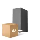 Lot 4x D'Lite Applique Murale Vrebos Aluminium Noir Up&Down | Convient Pour 2x GU10