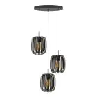 Eglo Suspension Luminaire Romazzina Acier Noir | Convient pour 3x E27