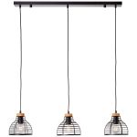 Brilliant Avia Hanglamp Metaal Hout Zwart Hout | Geschikt voor 3x E27