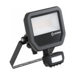 Ledvance LED Breedstraler Aluminium Zwart 17W 2400lm 100D - 840 Koel Wit | IP65 - Bewegings- En Lichtsensor - Symmetrisch