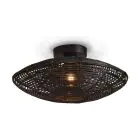 Good&Mojo Plafondlamp Tanami Rattan Zwart | Geschikt voor 1x E27 