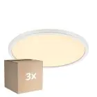 Voordeelpak 3x Nordlux LED Bulkhead Oja 29 Wit 18W 1700lm - 827 Zeer Warm Wit | 3-Staps Dimbaar - IP20